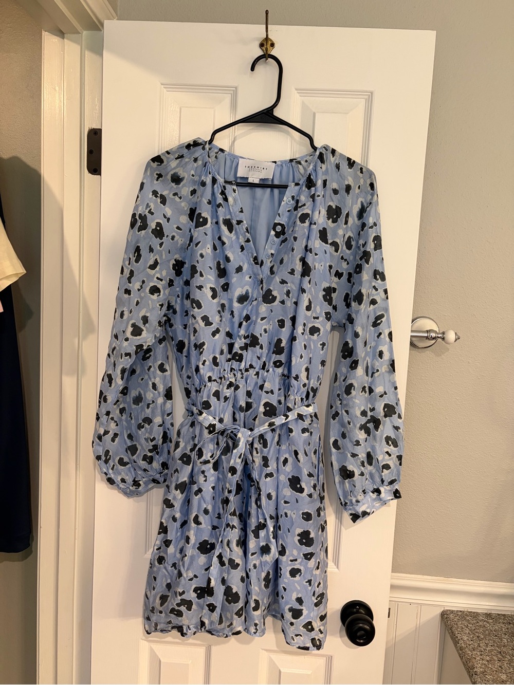 The Shirt by Rochelle Behrens Animal Print Tie Waist Dress Large
